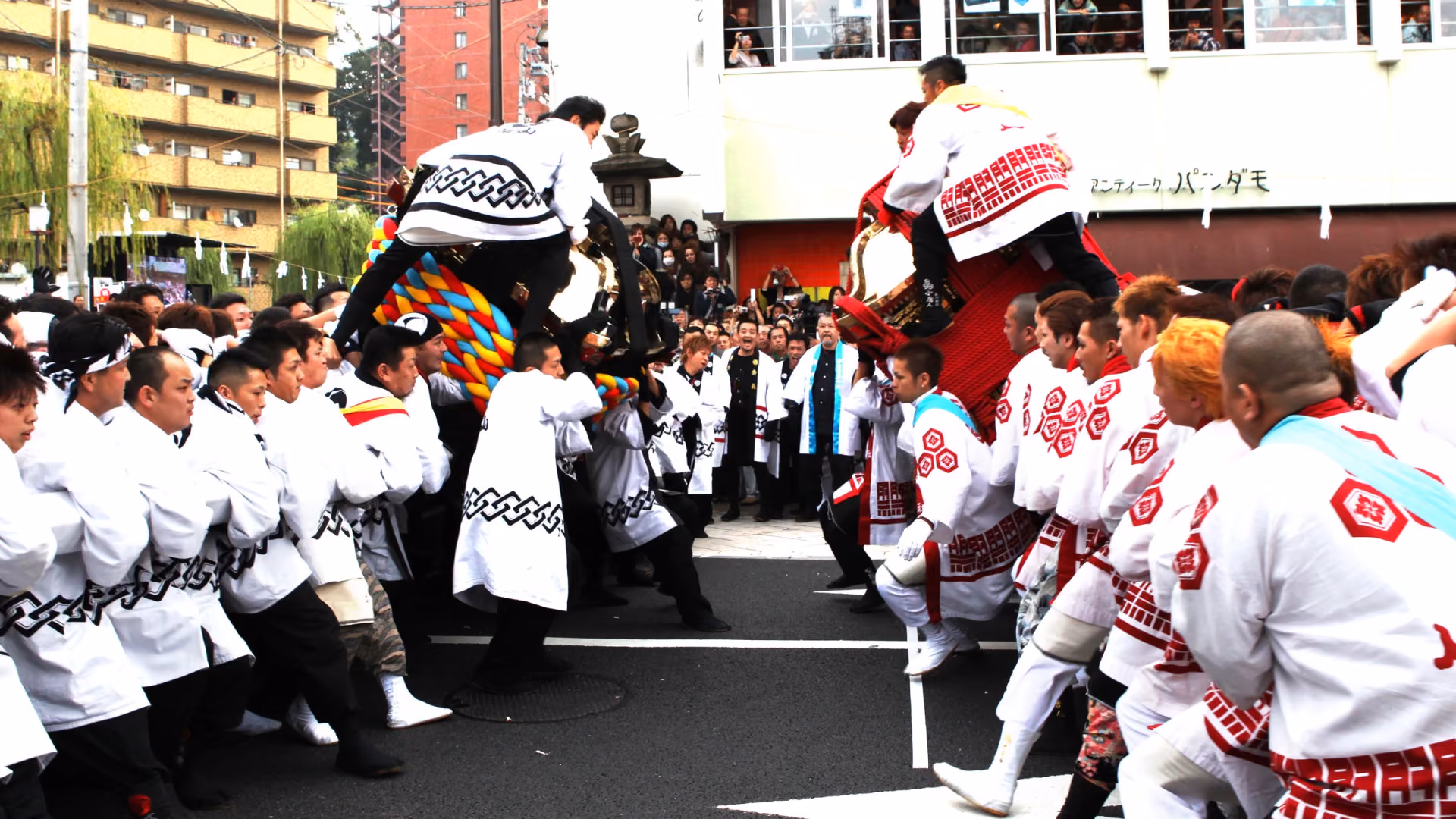 Fighting Floats at the Matsuyama Dogo Autumn Festival, Matsuyama City, Ehime