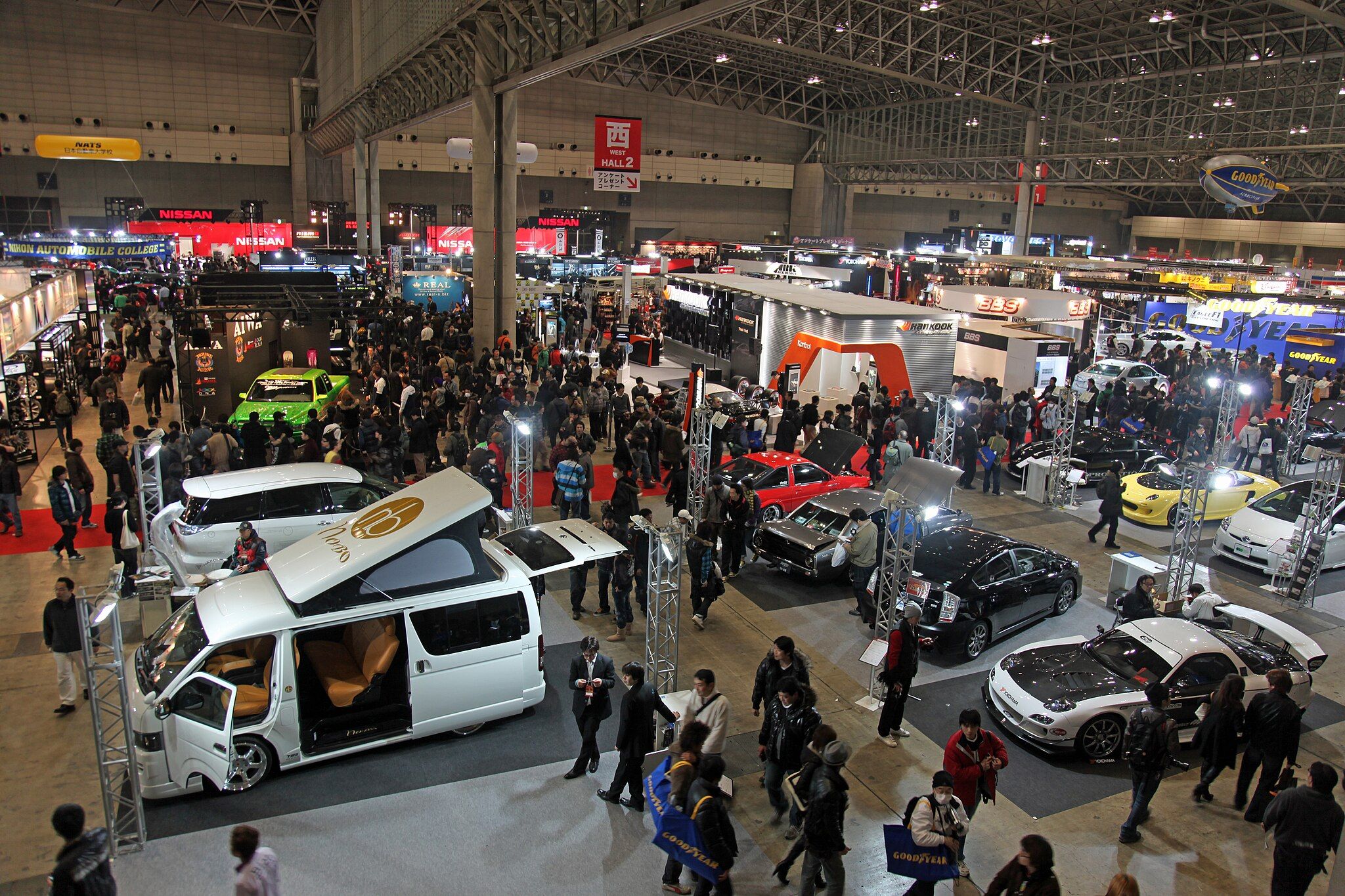 A panoramic view capturing the essence of the Tokyo Auto Salon.