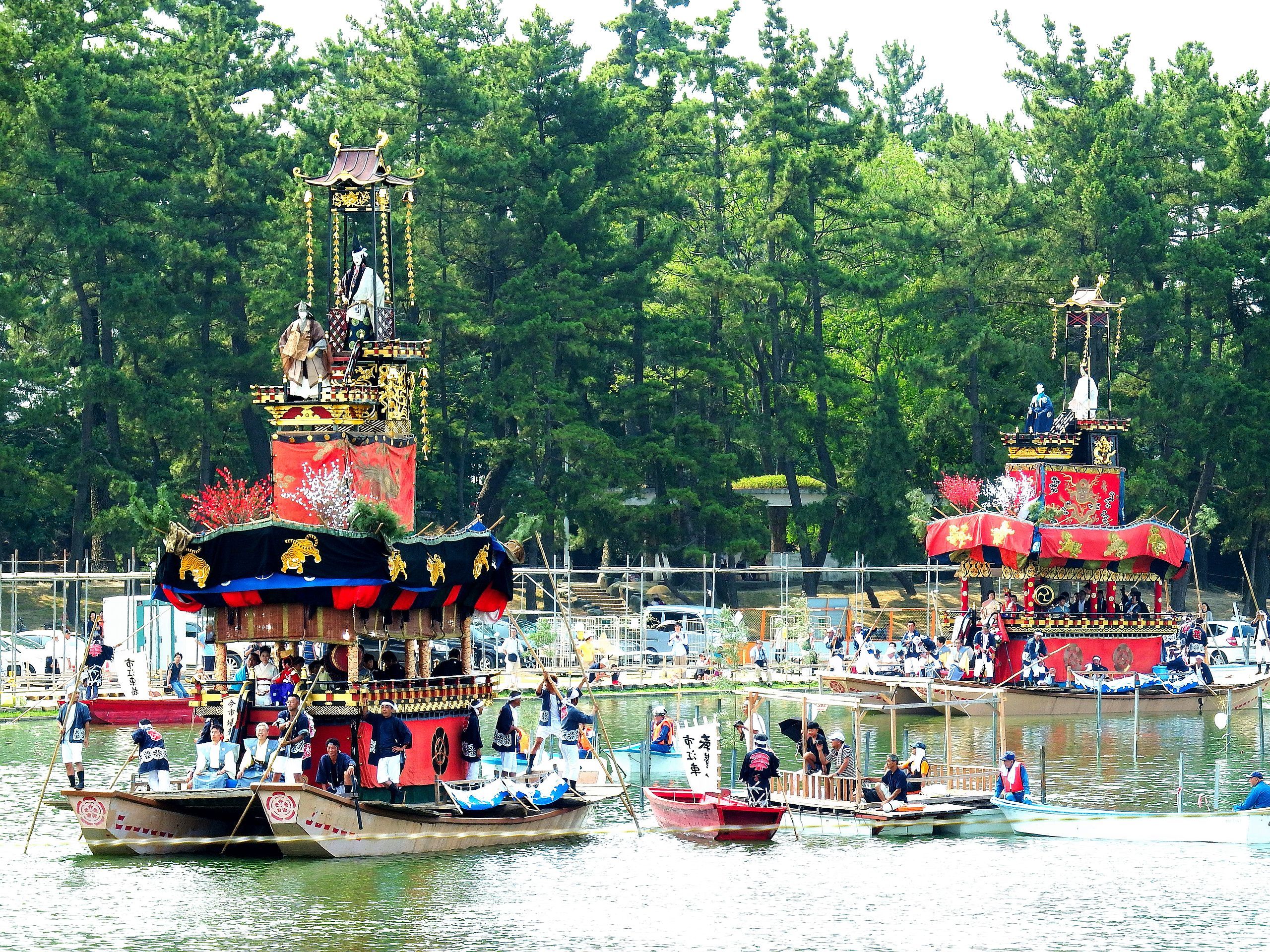 Festival boats at Tenno Matsuri in Tsushima
